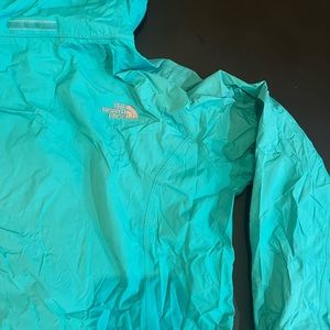 Teal North Face Rain Jacket